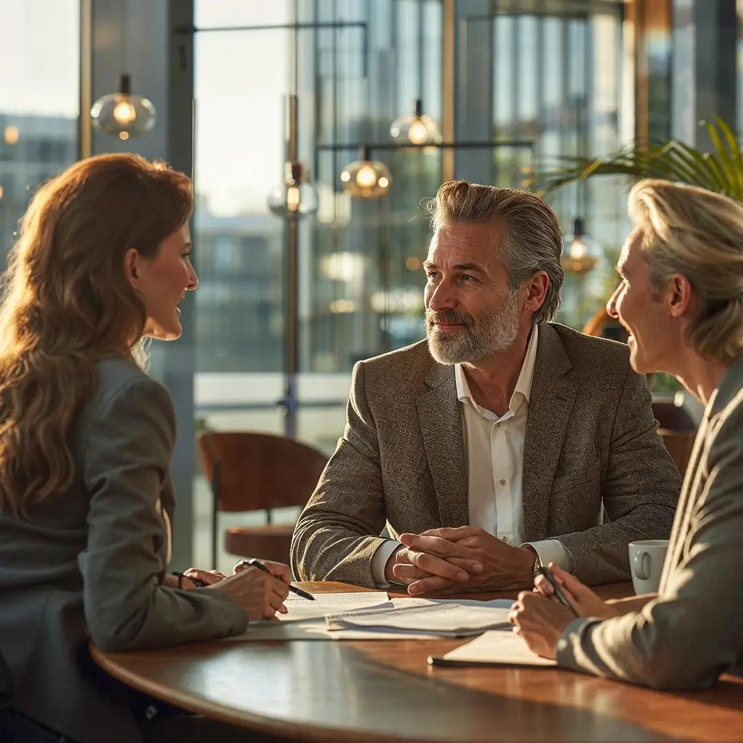 Experienced professionals in conversation